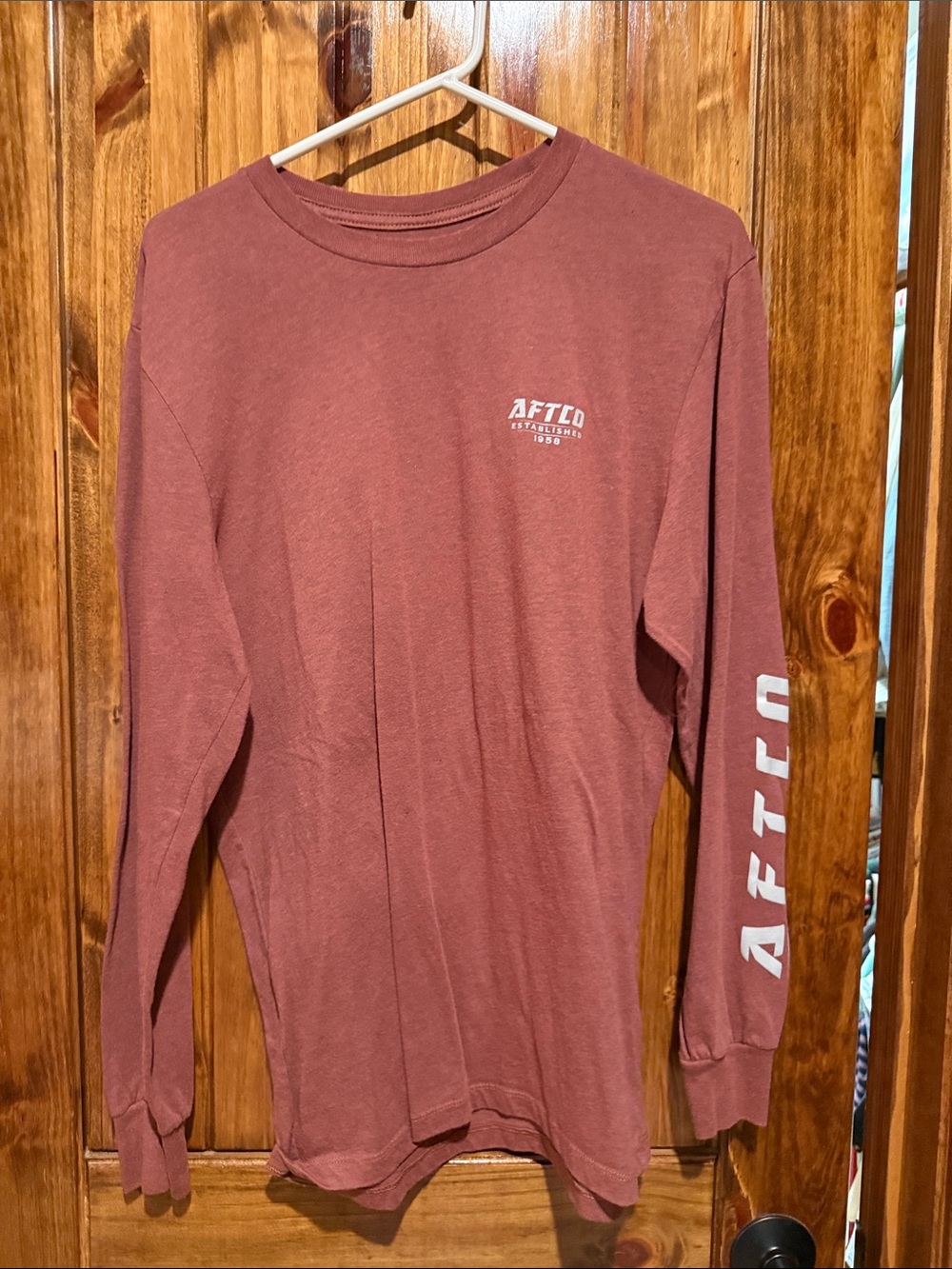 AFTCO Rust Long Sleeve Graphic Back Tee